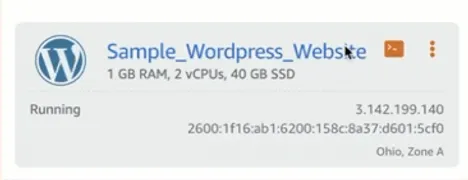 A gif showing how to assign a static IP address to your AWS Lightsail instance